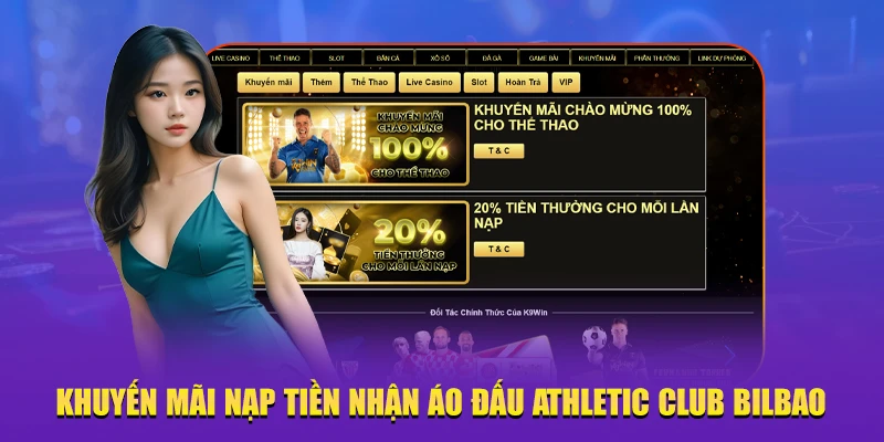 Khuyến mãi nạp tiền nhận áo đấu Athletic Club Bilbao